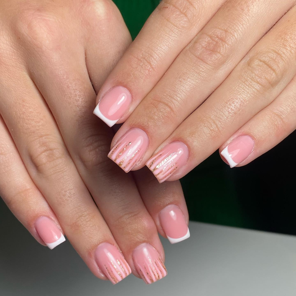 elegant pink and white nails