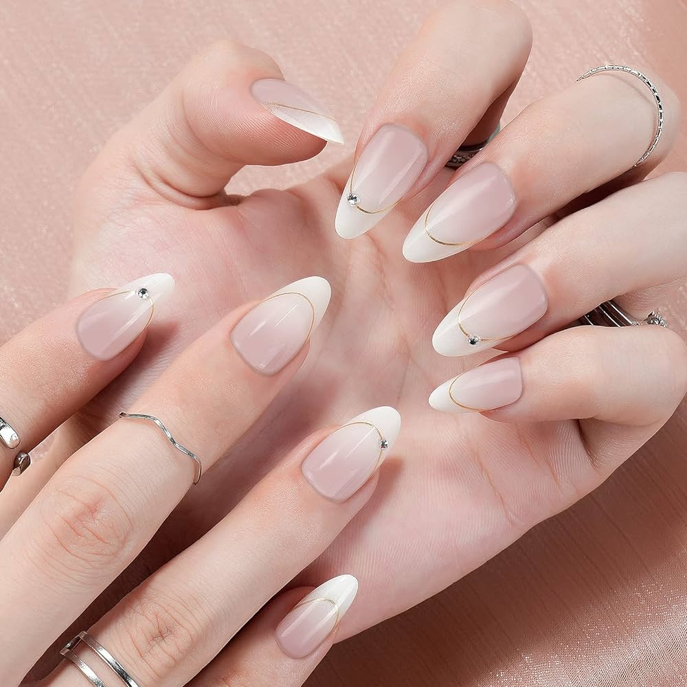 Soft Pink and White Nails